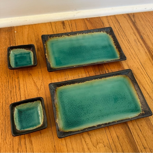 Miya Kosui Green Ceramic Sushi For Two Set - Picture 15 of 16